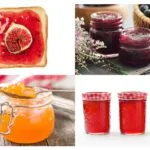 a photo grid of jelly jars